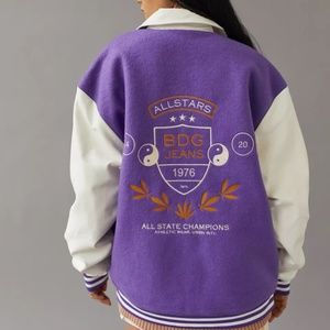 Urban Outfitters BDG Varsity Bomber Jacket Size Large Oversized New